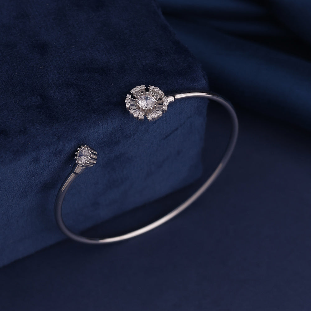 AllWell Jewellery Twin Floral Design 925 Sterling Silver Delicate Bracelet