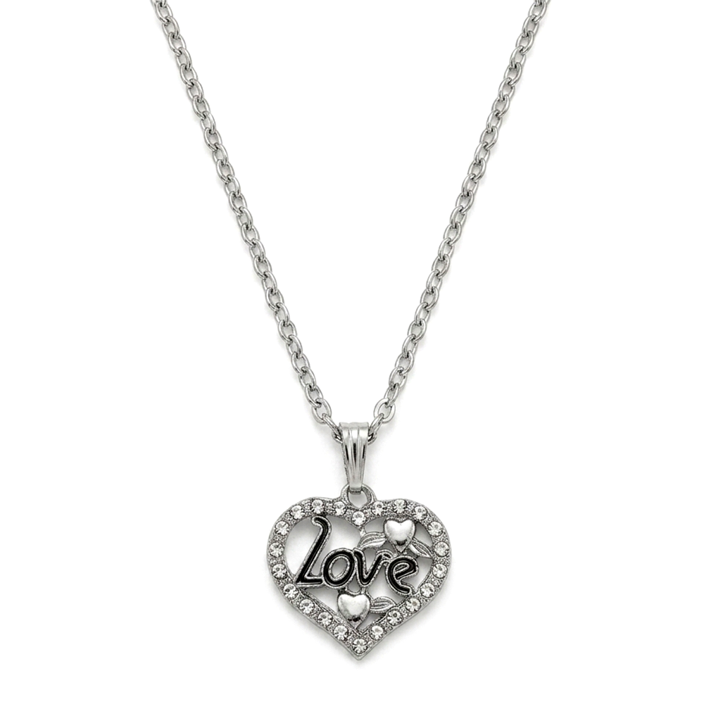 Urthn Silver Plated Chain Pendant Earrings Rings And Bracelet Jewellery Combo Set (Pack of 6)