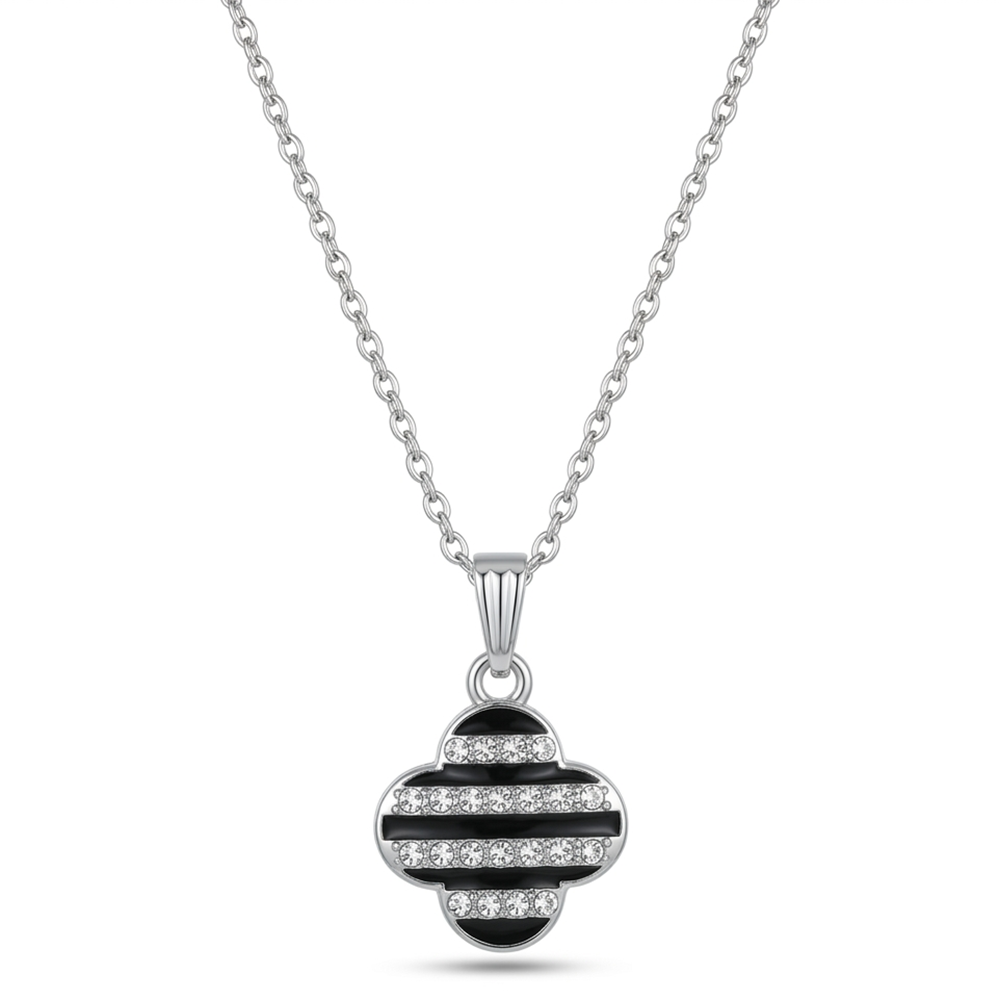 Urthn Silver Plated Chain Pendant Earrings Rings And Bracelet Jewellery Combo Set (Pack of 6)