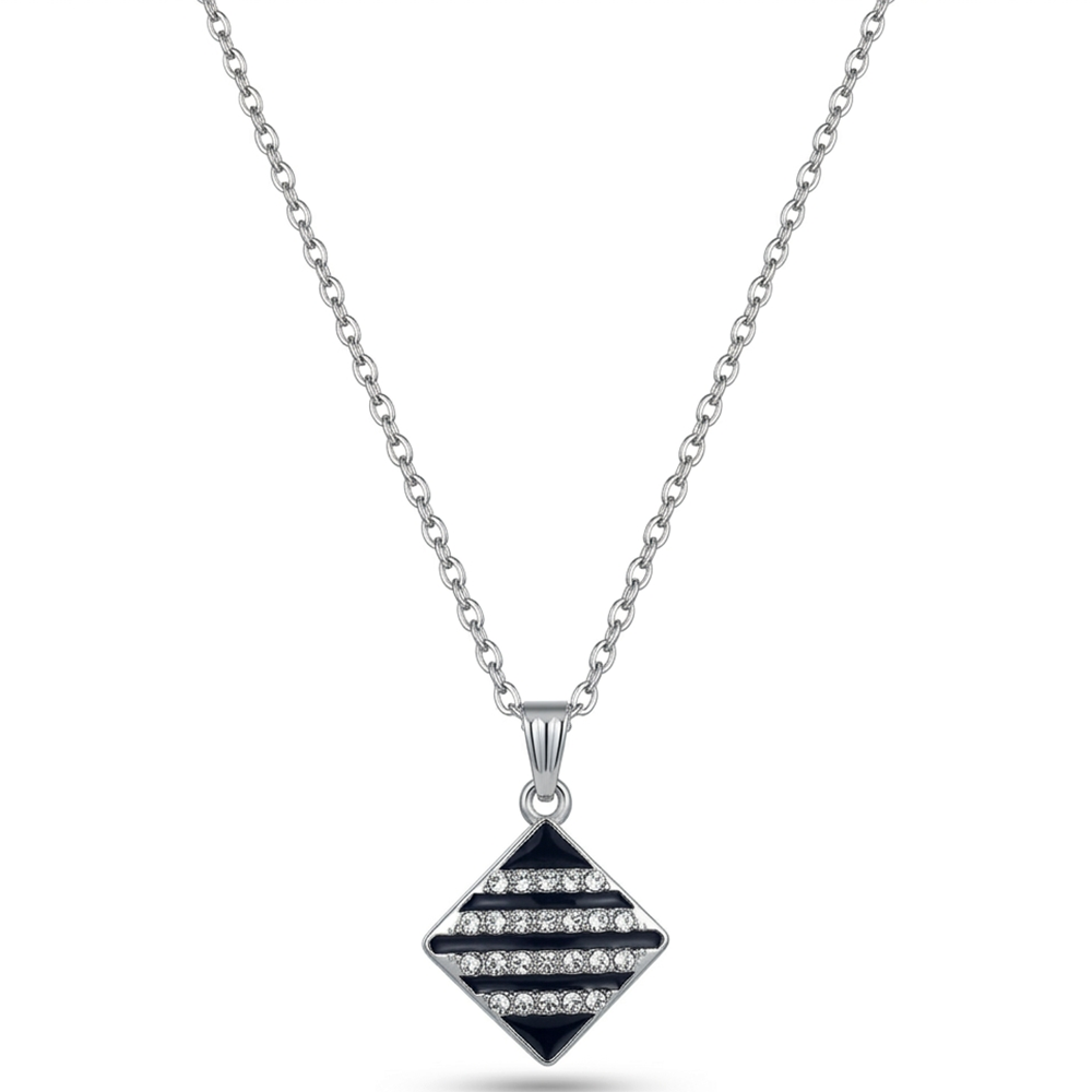 Urthn Silver Plated Chain Pendant Earrings Rings And Bracelet Jewellery Combo Set (Pack of 6)
