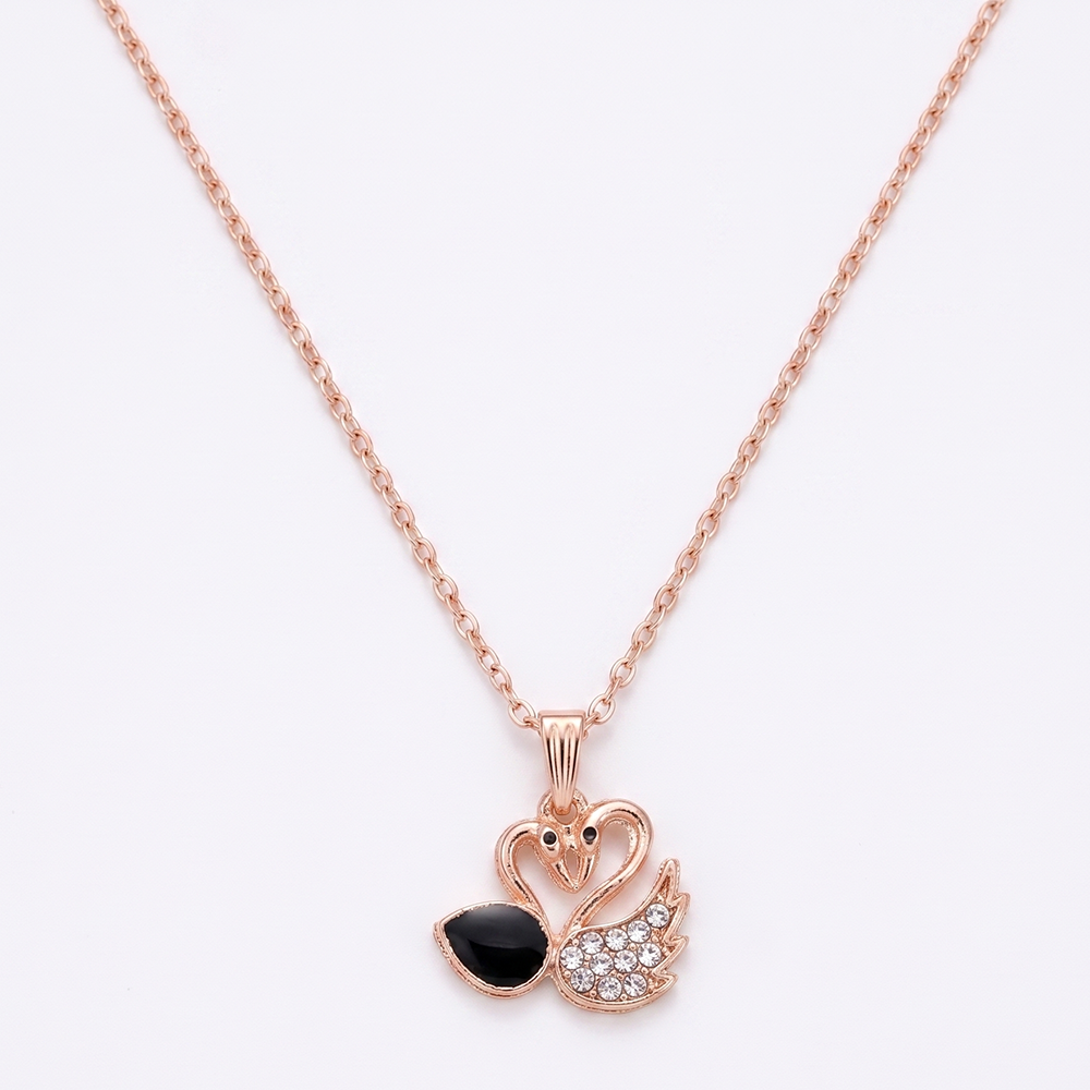 Urthn Rose Gold Plated Chain Pendant Earrings Rings And Bracelet Jewellery Combo Set (Pack of 6)
