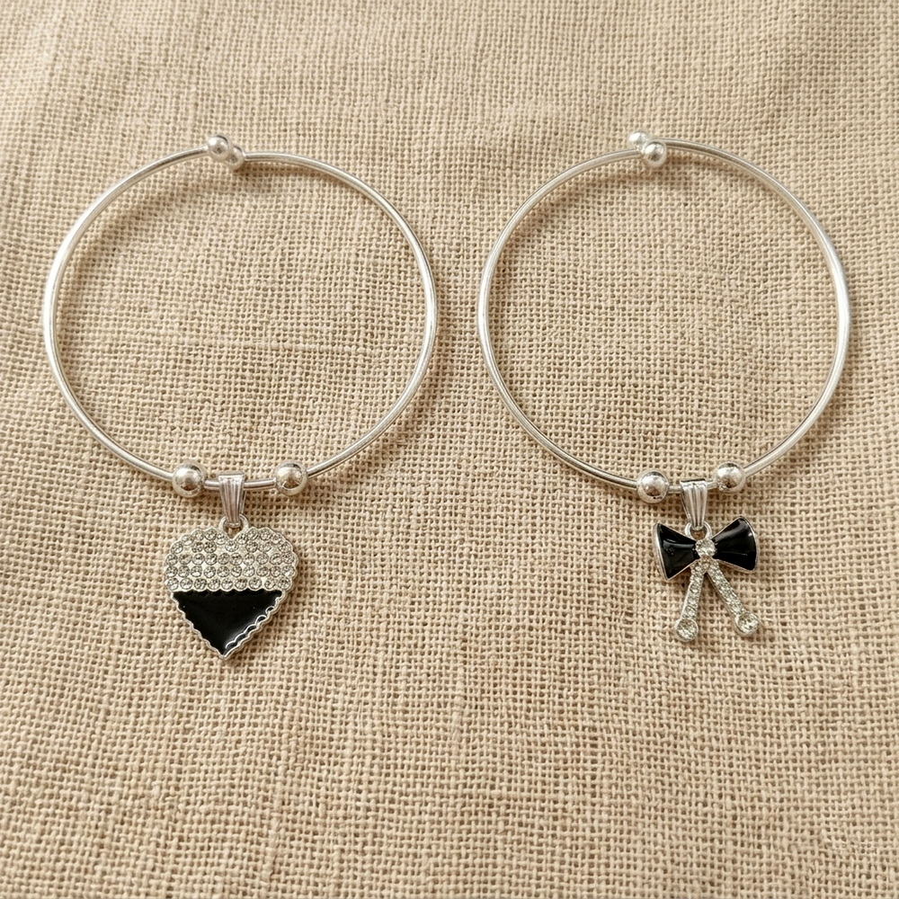 Urthn Silver Plated Elegant Austrian Stone Openable Bracelet For Women & Girls