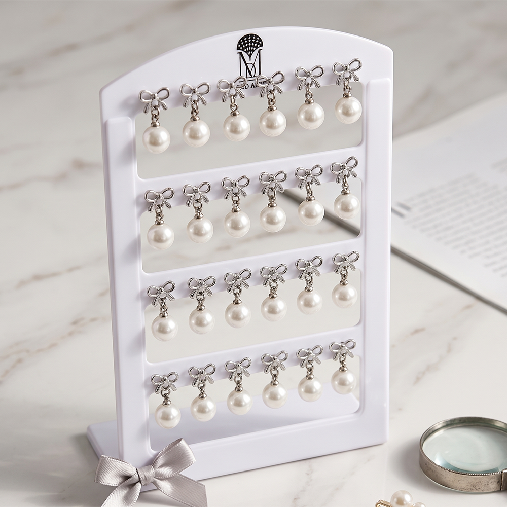 Urthn Cute Bow And Pearl Studs Earrings Combo for Party Wear