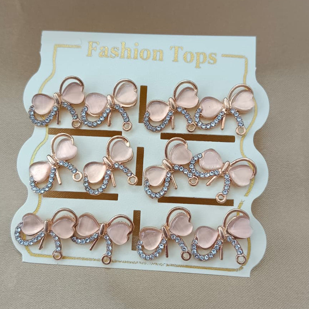 Urthn Monalisa Stone Stylish Set Of 6 Stud Earrings Combo