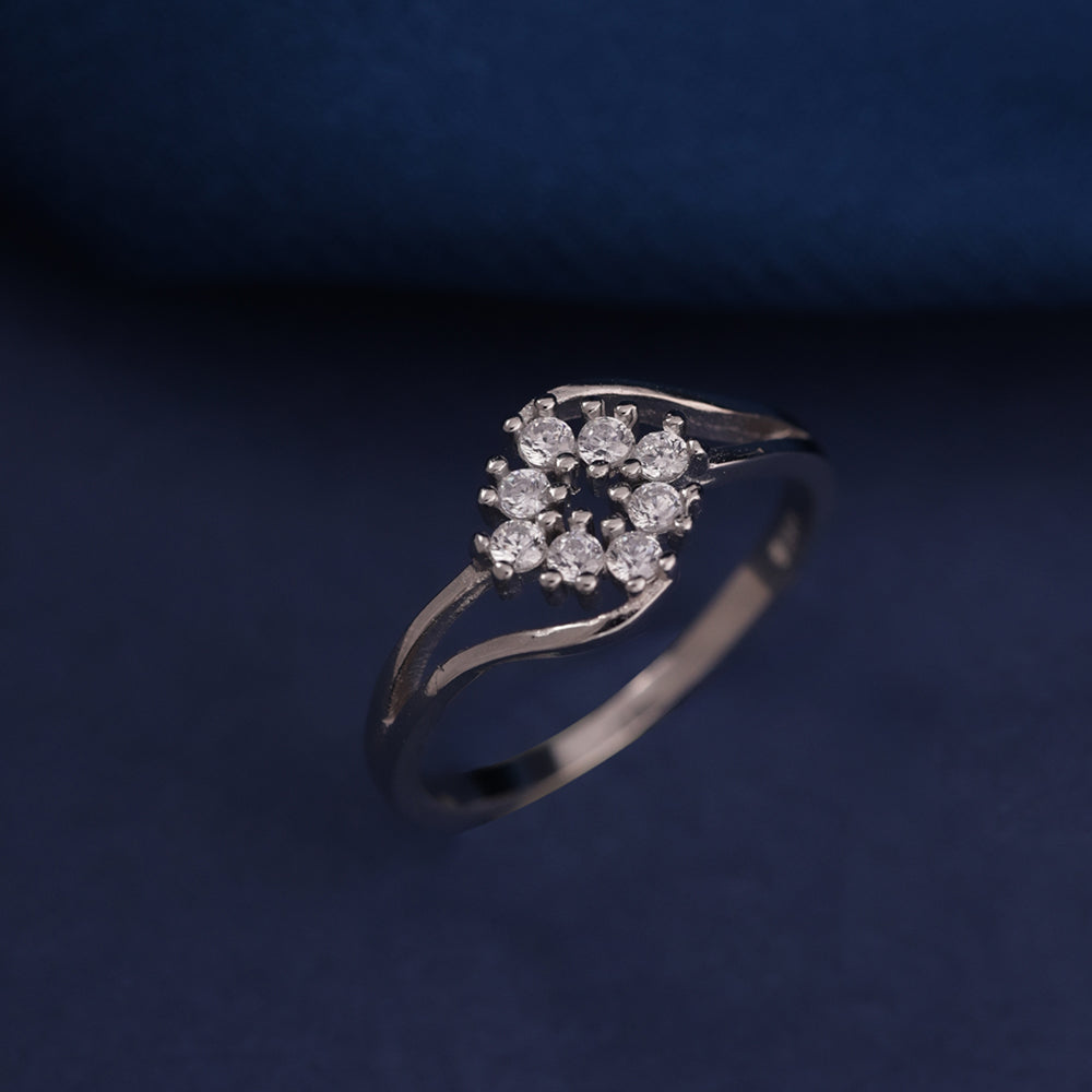 AllWell Jewellery Austrian Stone Frost Petal 925 Sterling Silver Ring