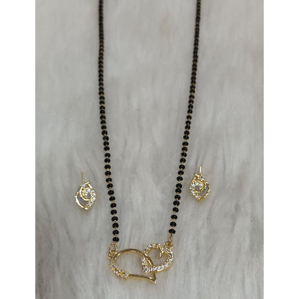 Tarangavi Austrian Stone And Black Beads Designer Mangalsutra