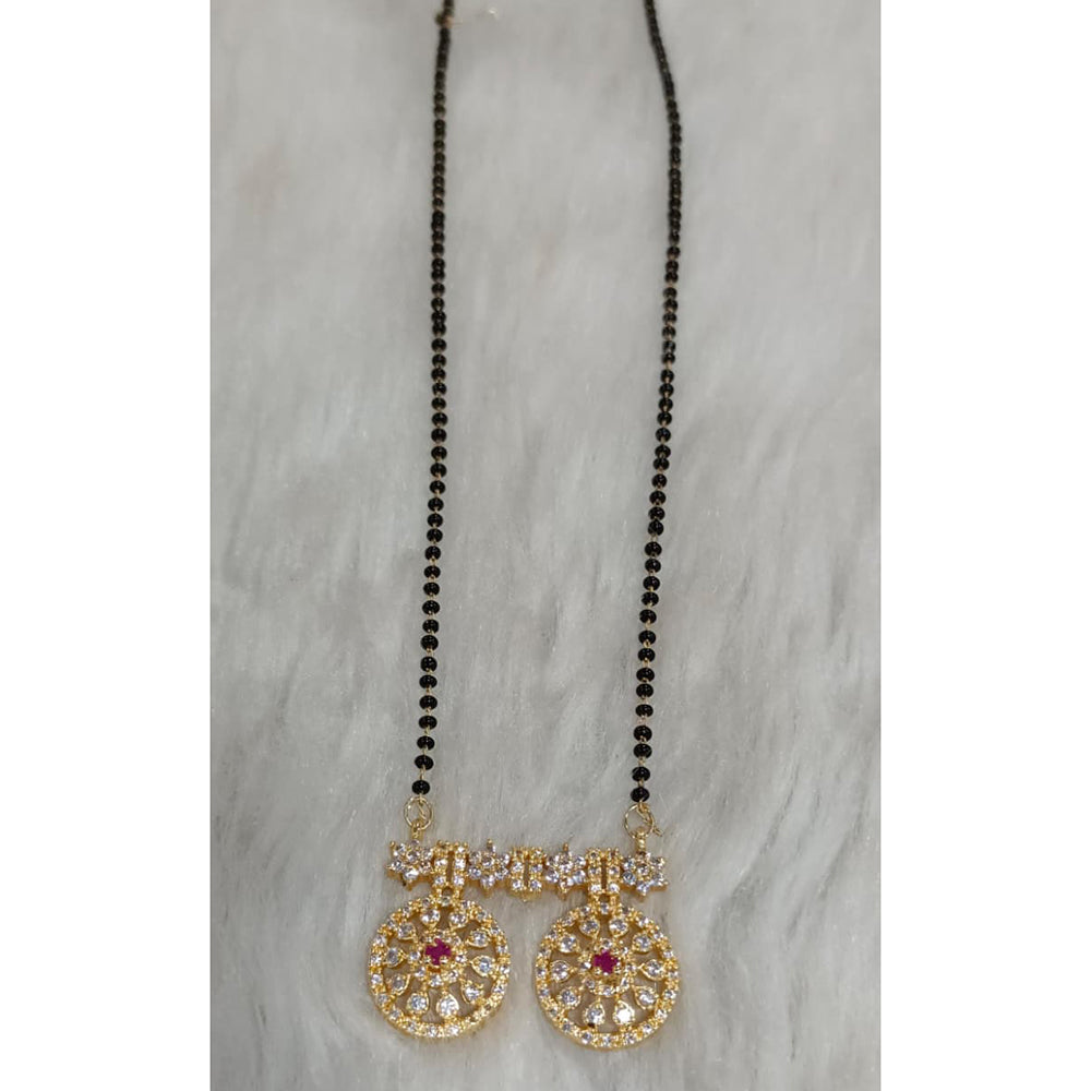 Tarangavi Austrian Stone And Black Beads Designer Mangalsutra-(Pack of 12)