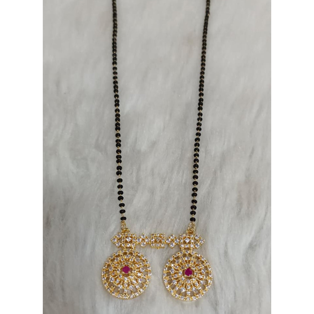 Tarangavi Austrian Stone And Black Beads Designer Mangalsutra-(Pack of 12)