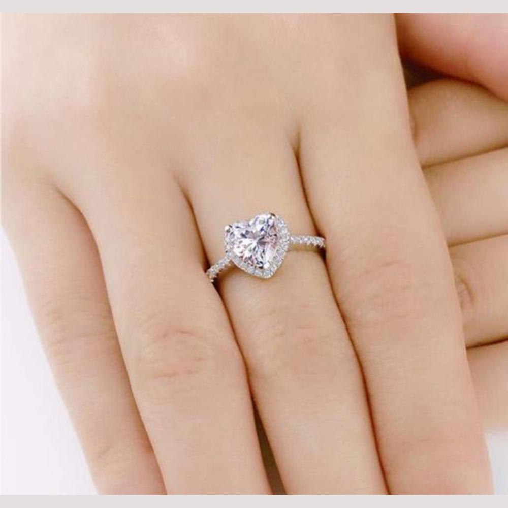 Lalita Creation Stylish Heart Shape Crystal Ring Trendy Jewellery for Parties & Daily Wear