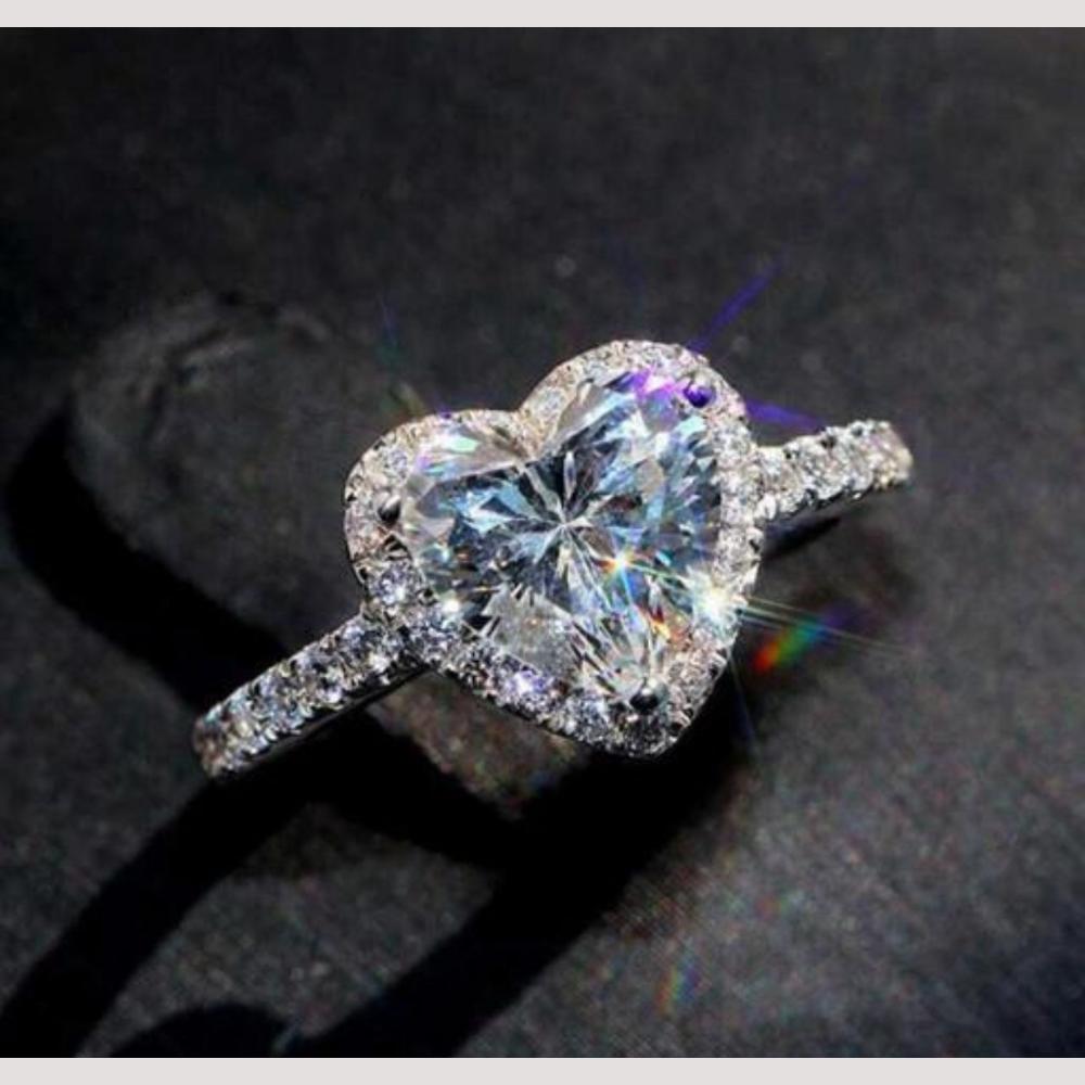 Lalita Creation Stylish Heart Shape Crystal Ring Trendy Jewellery for Parties & Daily Wear