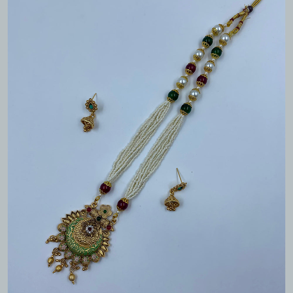 Neetu Art Gold Plated Pearl And Beads Necklace Set