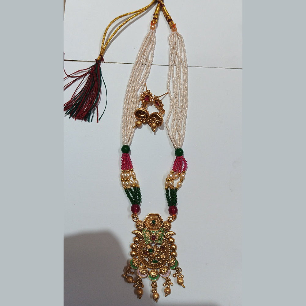 Neetu Art Gold Plated Pearl And Beads Necklace Set