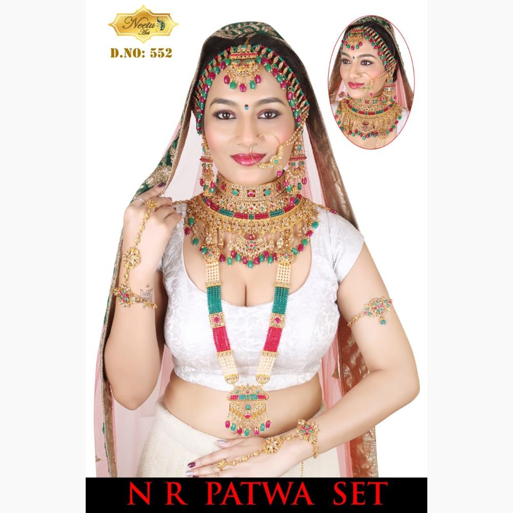 Neetu Art Gold Plated Crystal Stone And Beads Bridal Set
