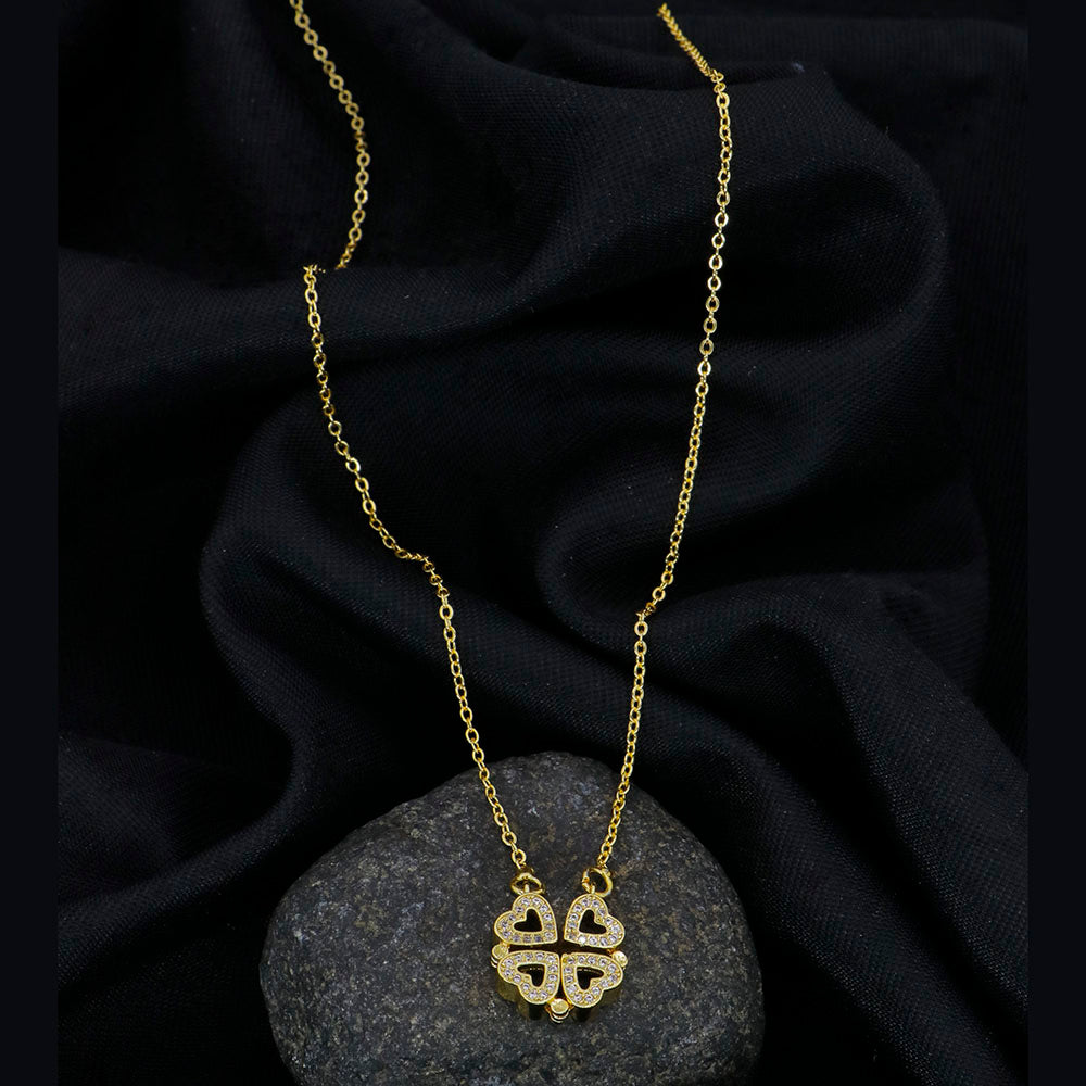 Mahavir Gold Plated Austrian Stone Pendant Set