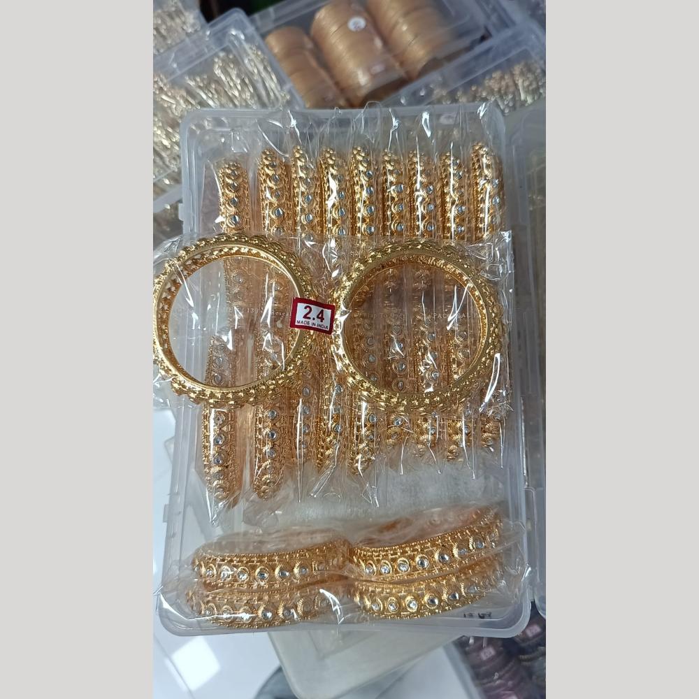 Pratima Jewellery Mart Premium Designer Kundan Stone Bangles Set