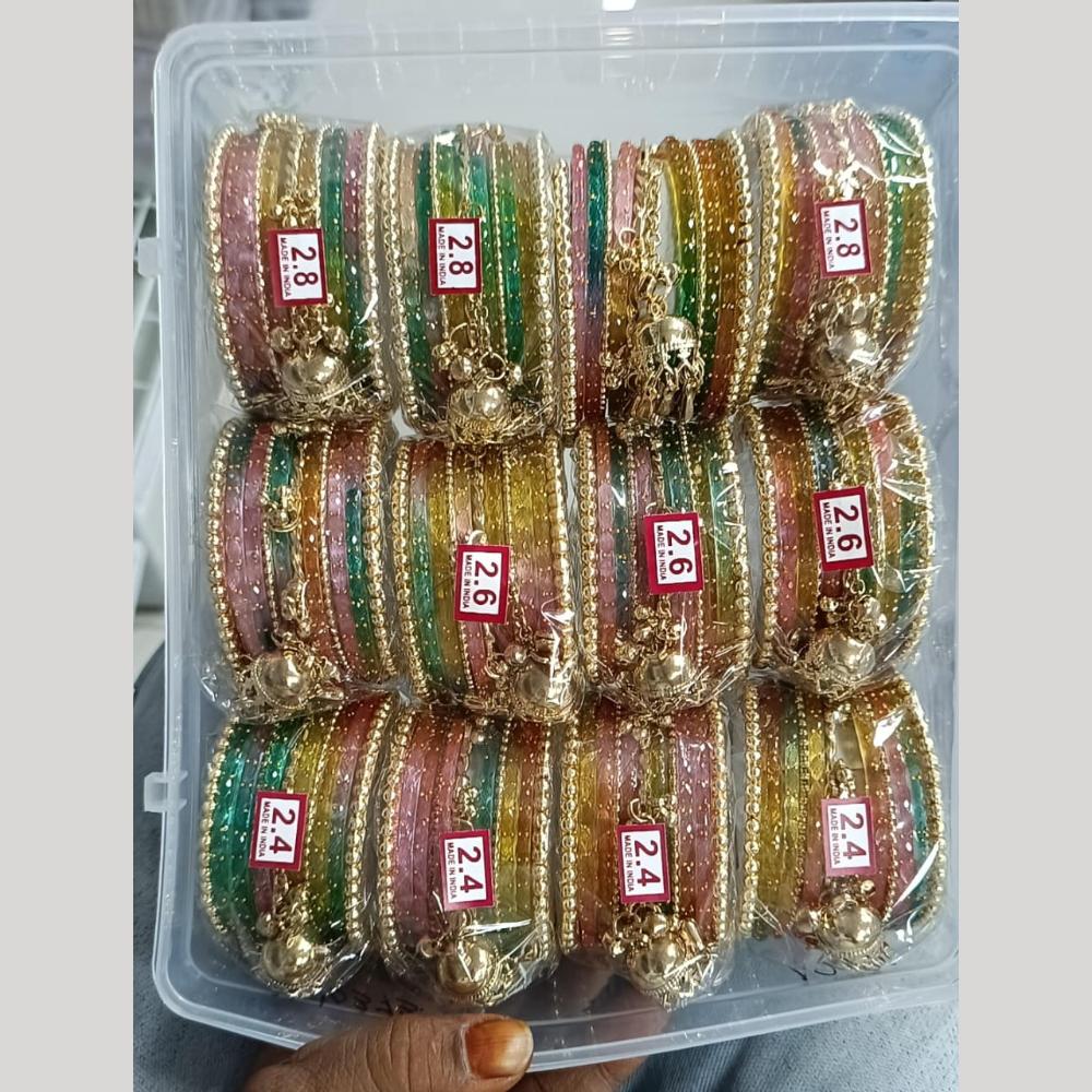 Pratima Jewellery Mart Statement Kashmiri Glass Bangles Set for Women