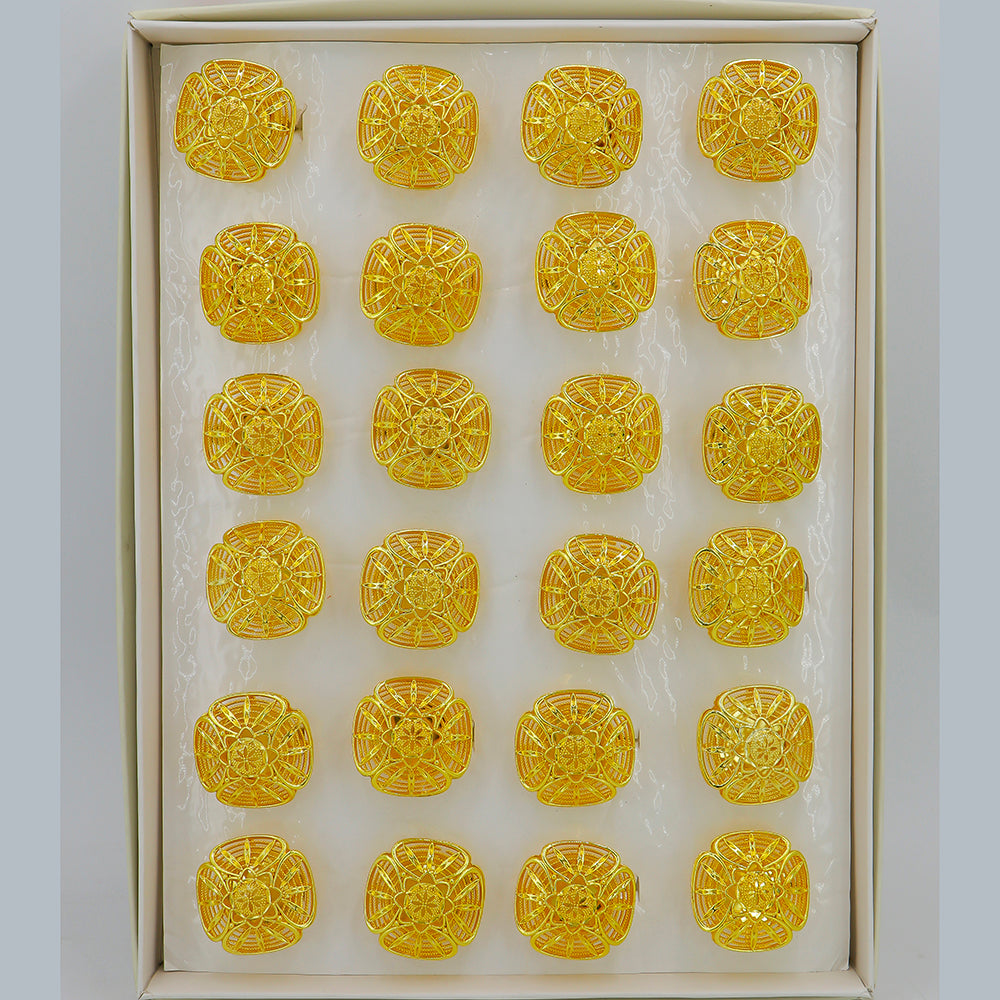 Mahavir Dye Gold Adjustable Finger Ring Combo