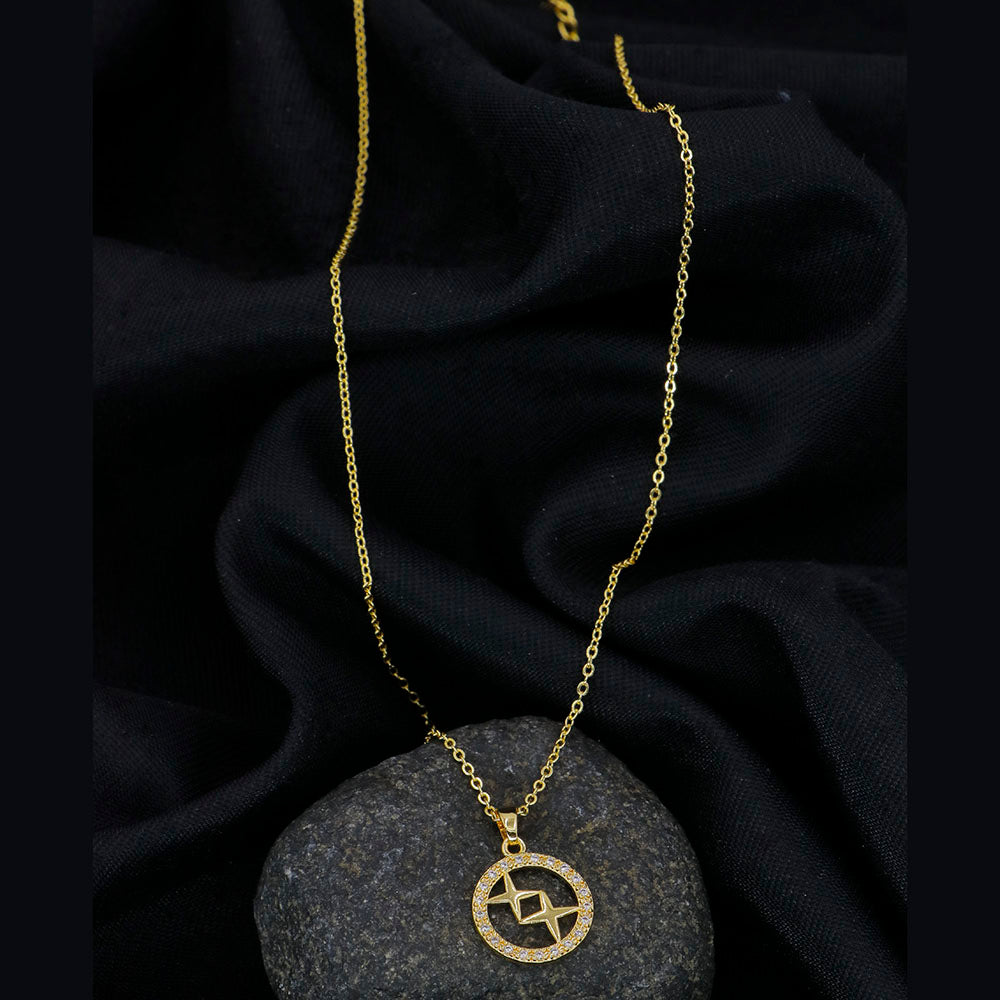 Mahavir Gold Plated Austrian Stone Pendant Set