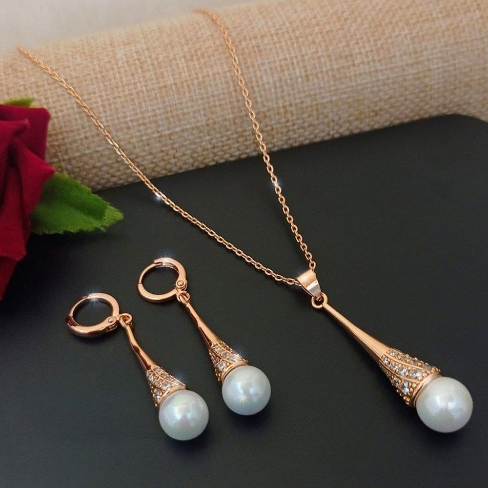 Manisha Jewellery Rose Gold Plated Pendant Set