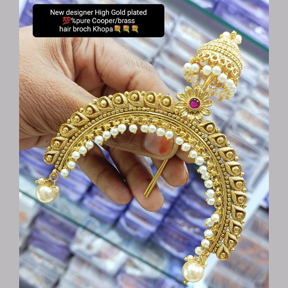 Manisha Jewellery Gold Plated Hair Brooch