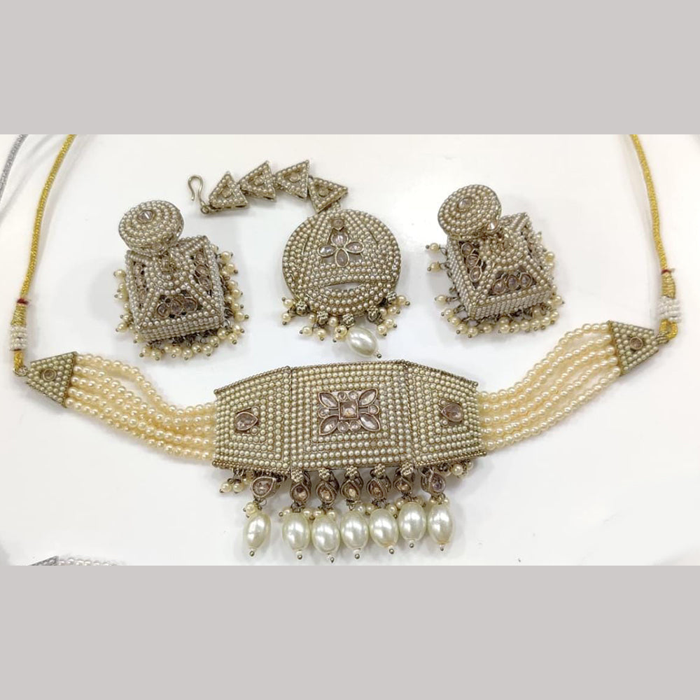 Manisha Jewellery Gold Plated Pear Choker Necklace Set