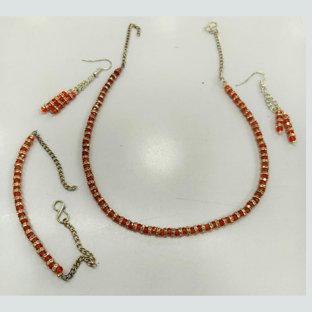 Manisha Jewellery Silver Plated Austrian Stone And Pearls Combo Set