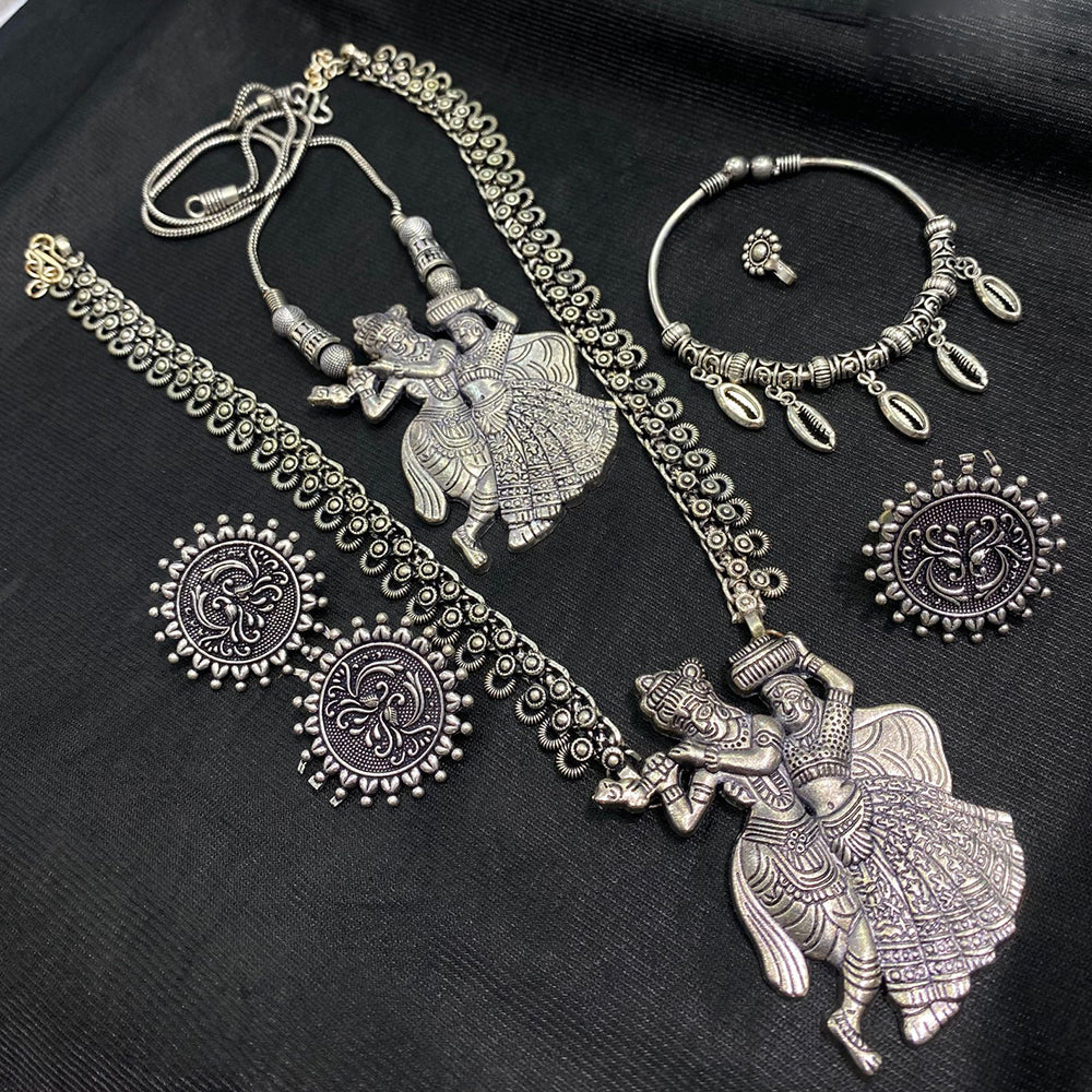 Manisha Jewellery Oxidised Plated Temple Combo Set