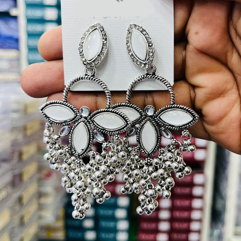 Manisha Jewellery Oxidised Plated Kundan Stone And Ghungroo Dangler Earrings