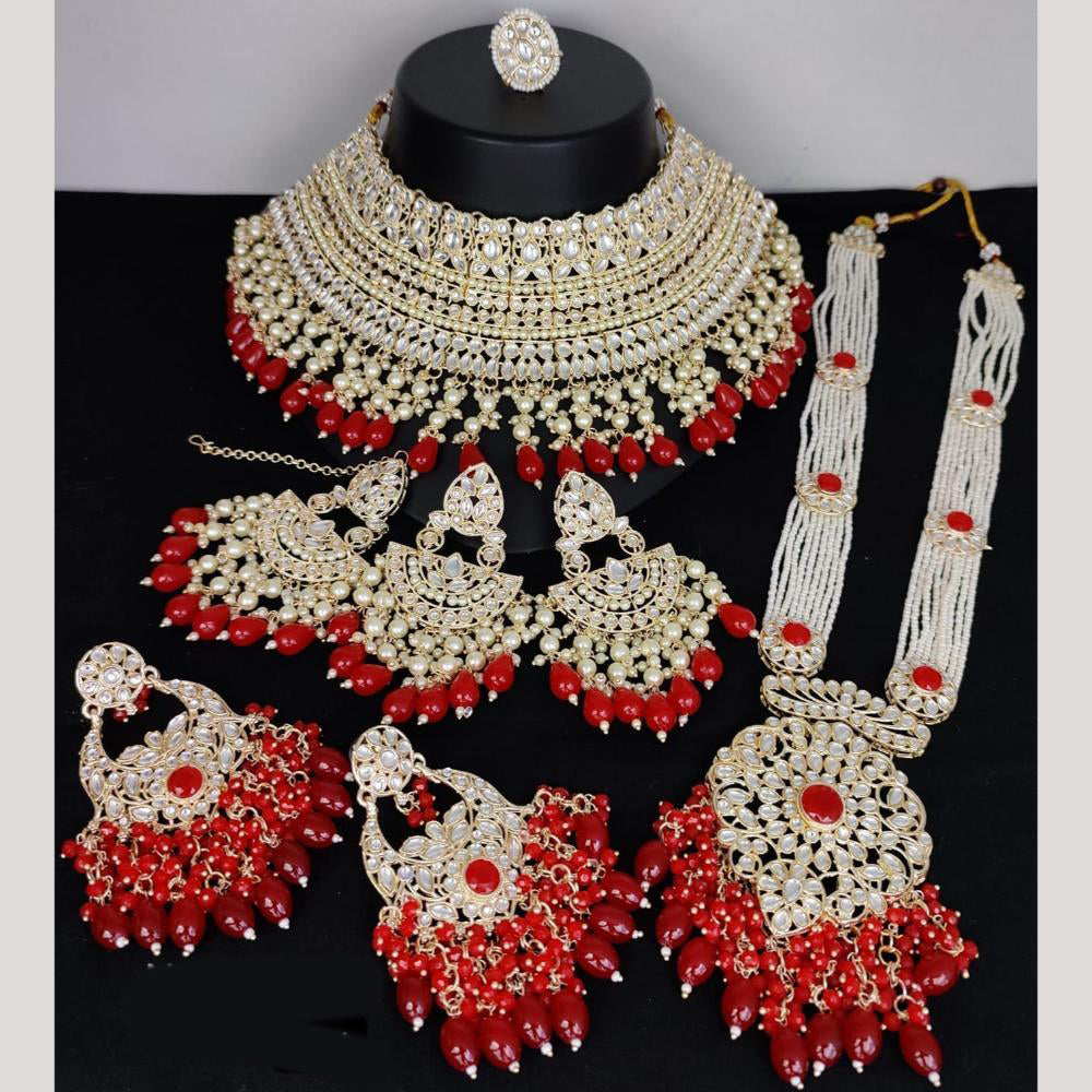 Manisha Jewellery Gold Plated Kundan Stone And Beads Bridal Set