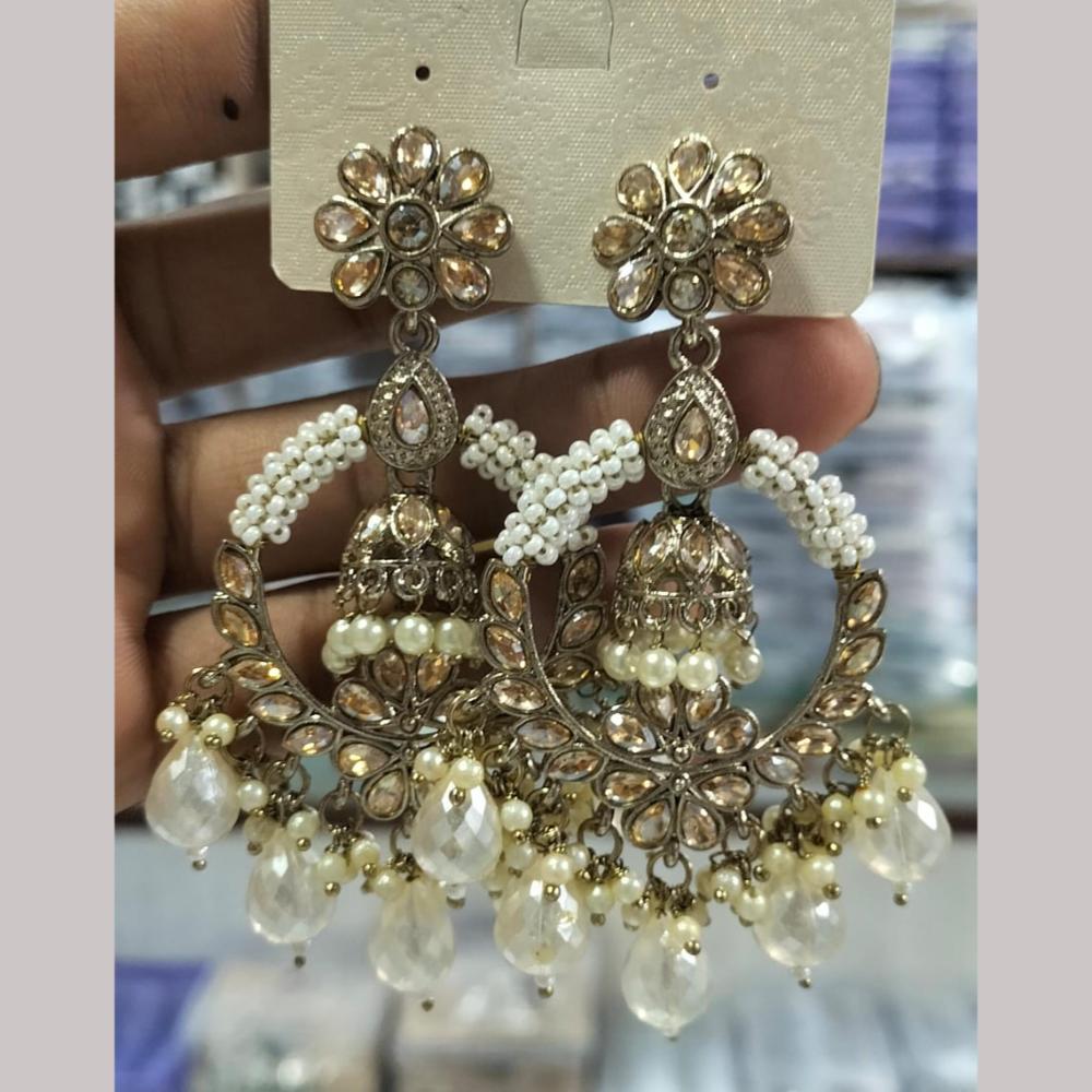 Manisha Jewellery Gold Plated Kundan Stone And Pearls Dangler Earrings
