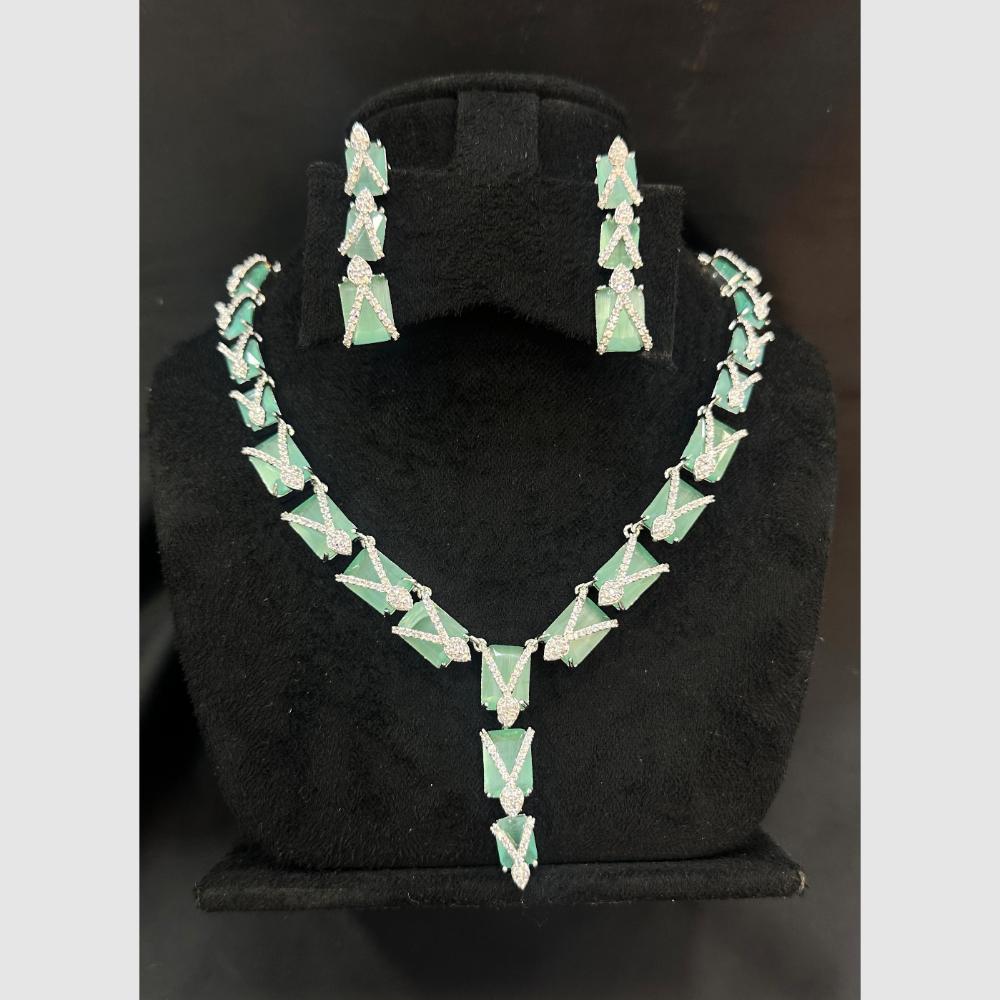 Manisha Jewellery Silver Plated Crystal Stone Necklace Set