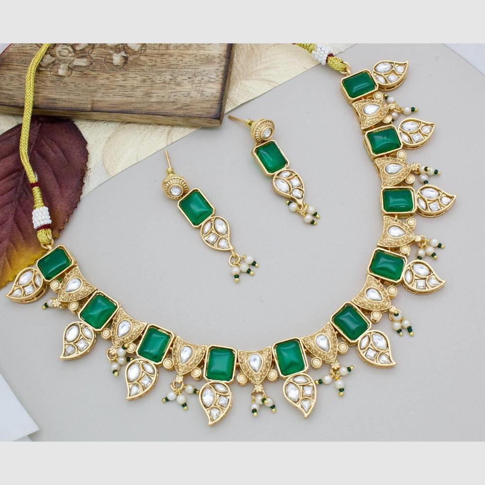 Manisha Jewellery Gold Plated Kundan Stone And Pearls Necklace Set