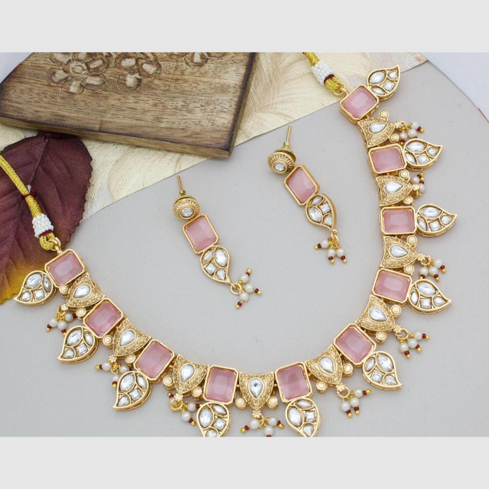 Manisha Jewellery Gold Plated Kundan Stone And Pearls Necklace Set