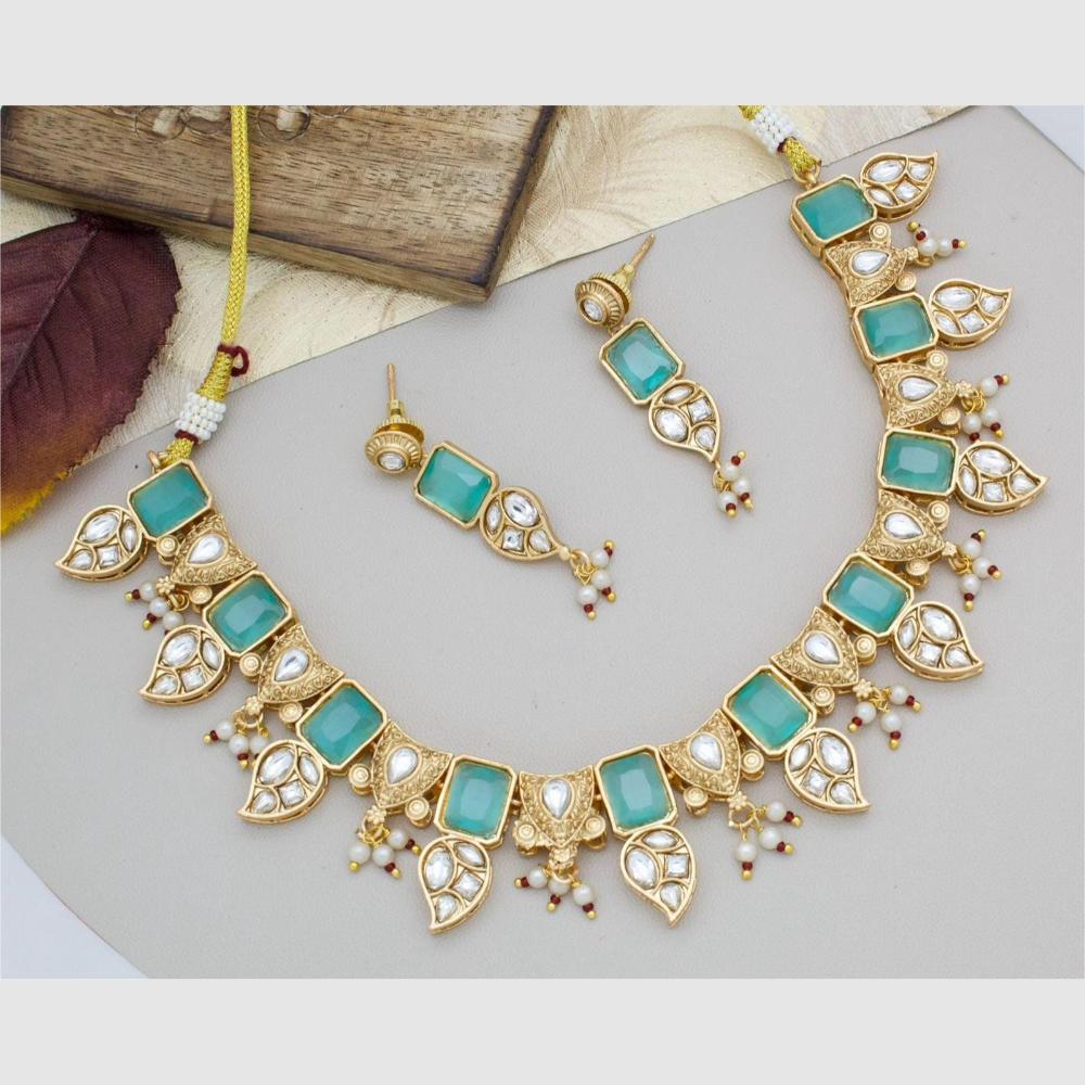 Manisha Jewellery Gold Plated Kundan Stone And Pearls Necklace Set