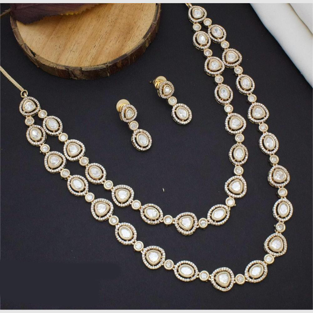 Manisha Jewellery Gold Plated Kundan Stone Necklace Set