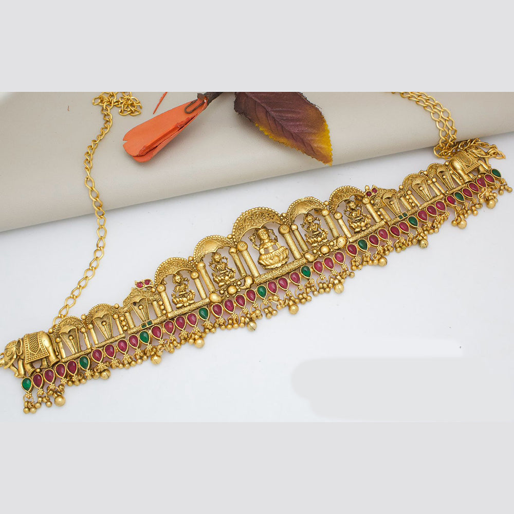 Manisha Jewellery Gold Plated Pota Stone Temple Kamarbandh