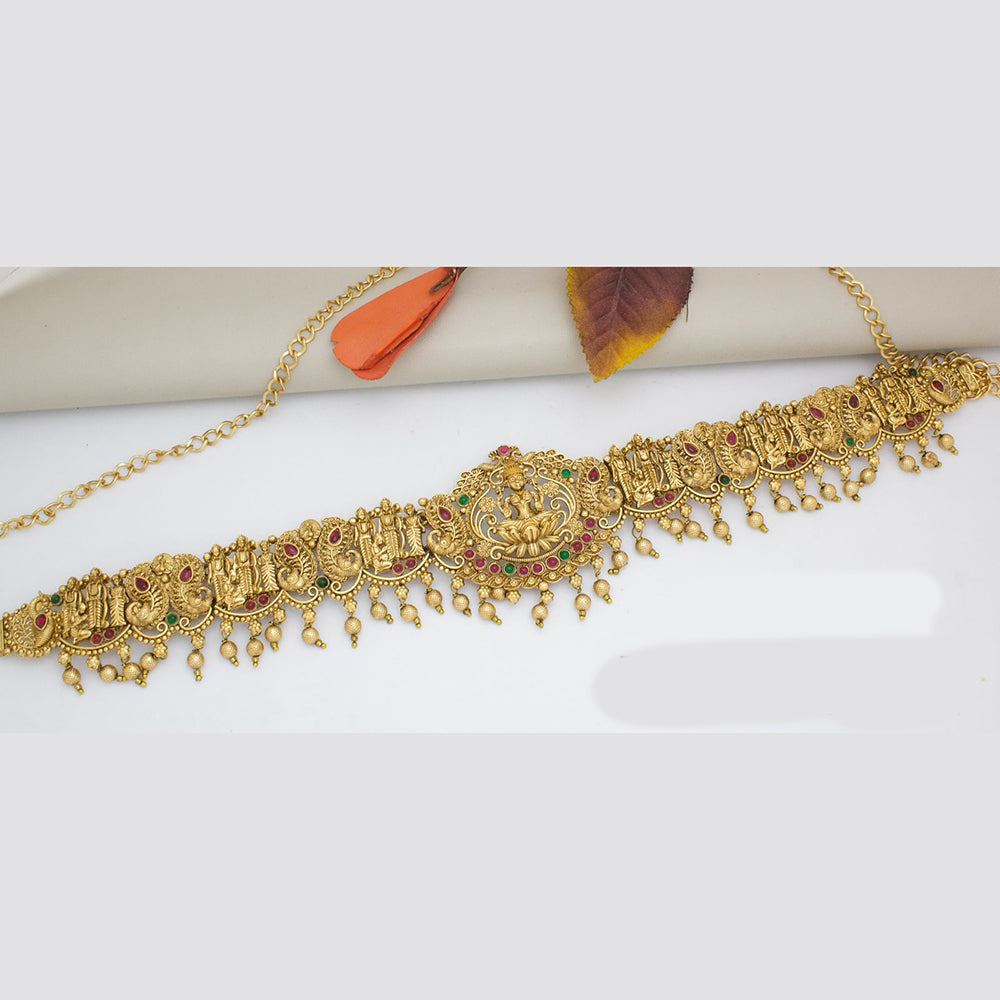 Manisha Jewellery Gold Plated Pota Stone Temple Kamarbandh