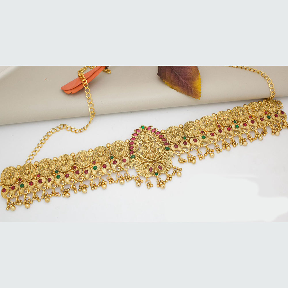 Manisha Jewellery Gold Plated Pota Stone Temple Kamarbandh