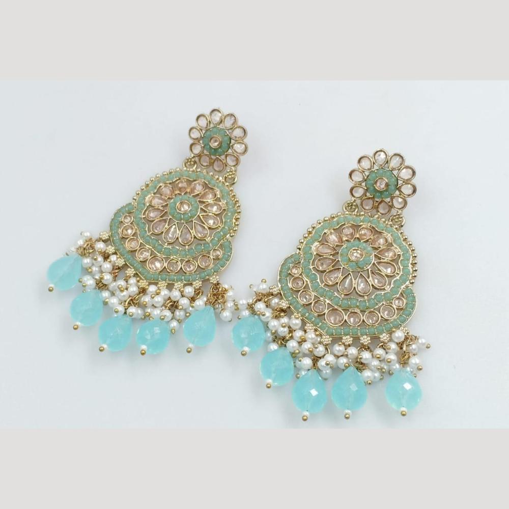 Manisha Jewellery Gold Plated Crystal Stone And Pearls Dangler Earrings