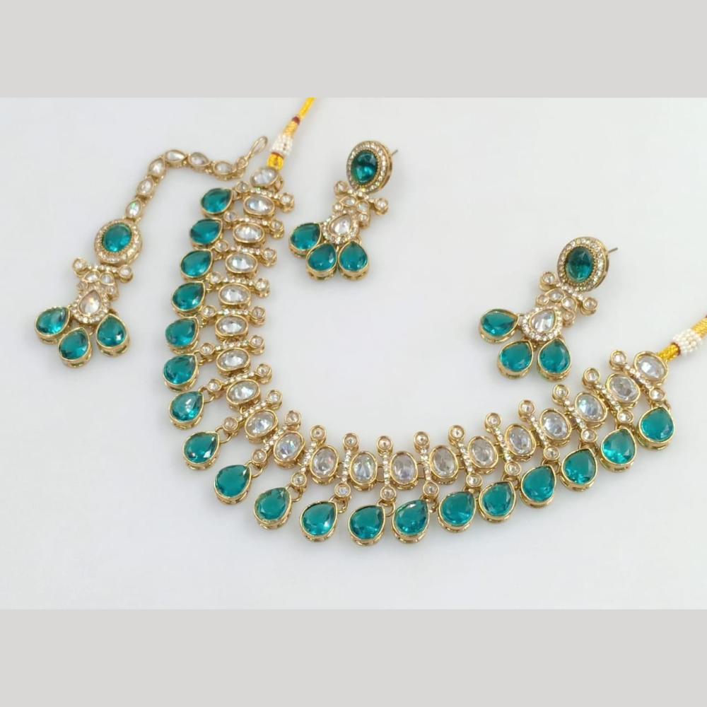 Manisha Jewellery Gold Plated Crystal Stone Necklace Set