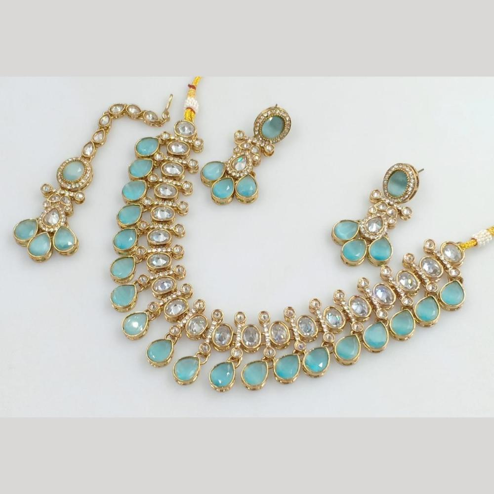 Manisha Jewellery Gold Plated Crystal Stone Necklace Set