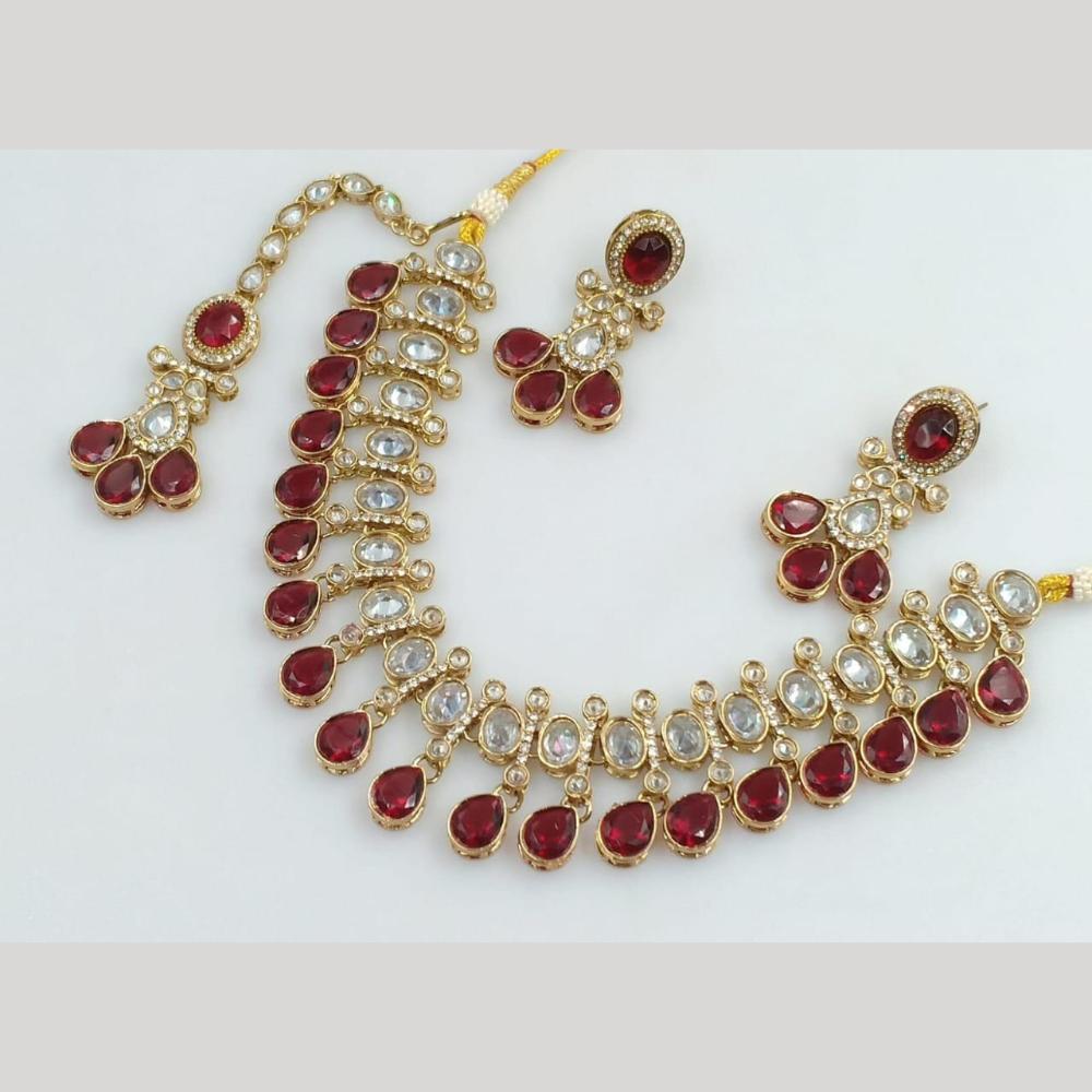 Manisha Jewellery Gold Plated Crystal Stone Necklace Set