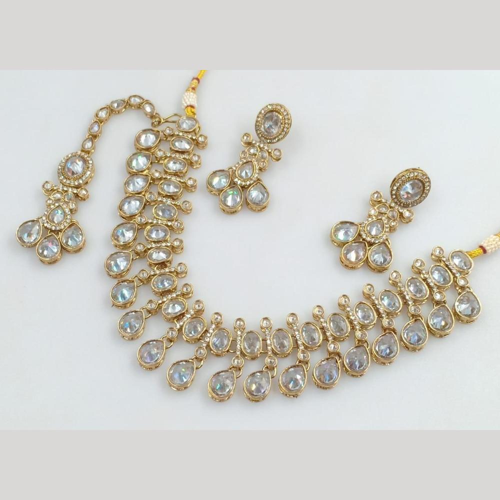 Manisha Jewellery Gold Plated Crystal Stone Necklace Set
