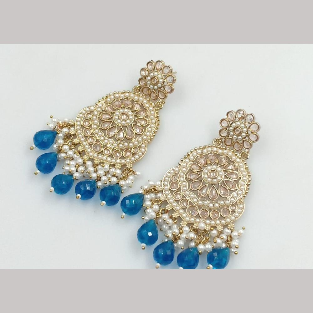 Manisha Jewellery Gold Plated Crystal Stone And Pearls Dangler Earrings