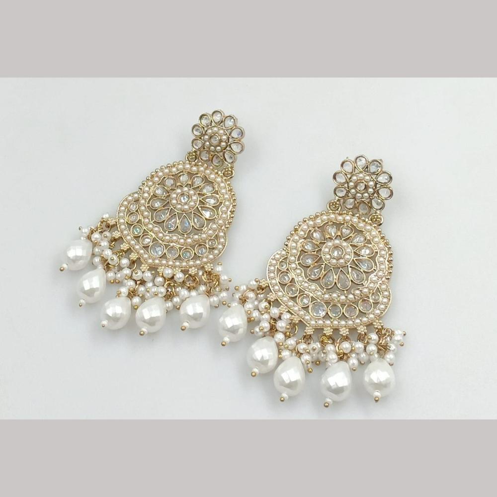 Manisha Jewellery Gold Plated Crystal Stone And Pearls Dangler Earrings