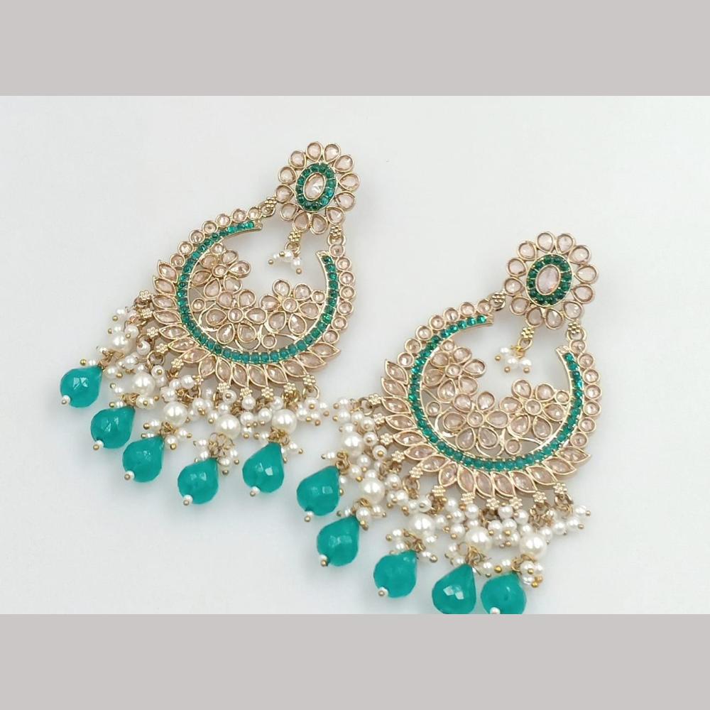 Manisha Jewellery Gold Plated Crystal Stone And Pearls Dangler Earrings