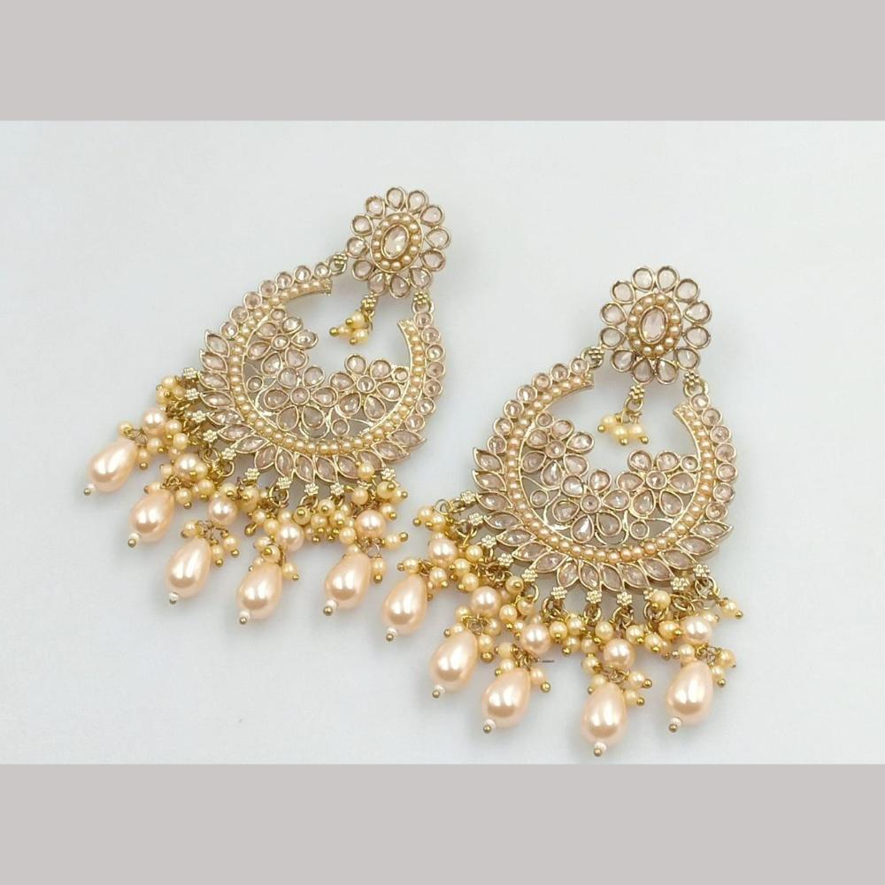 Manisha Jewellery Gold Plated Crystal Stone And Pearls Dangler Earrings
