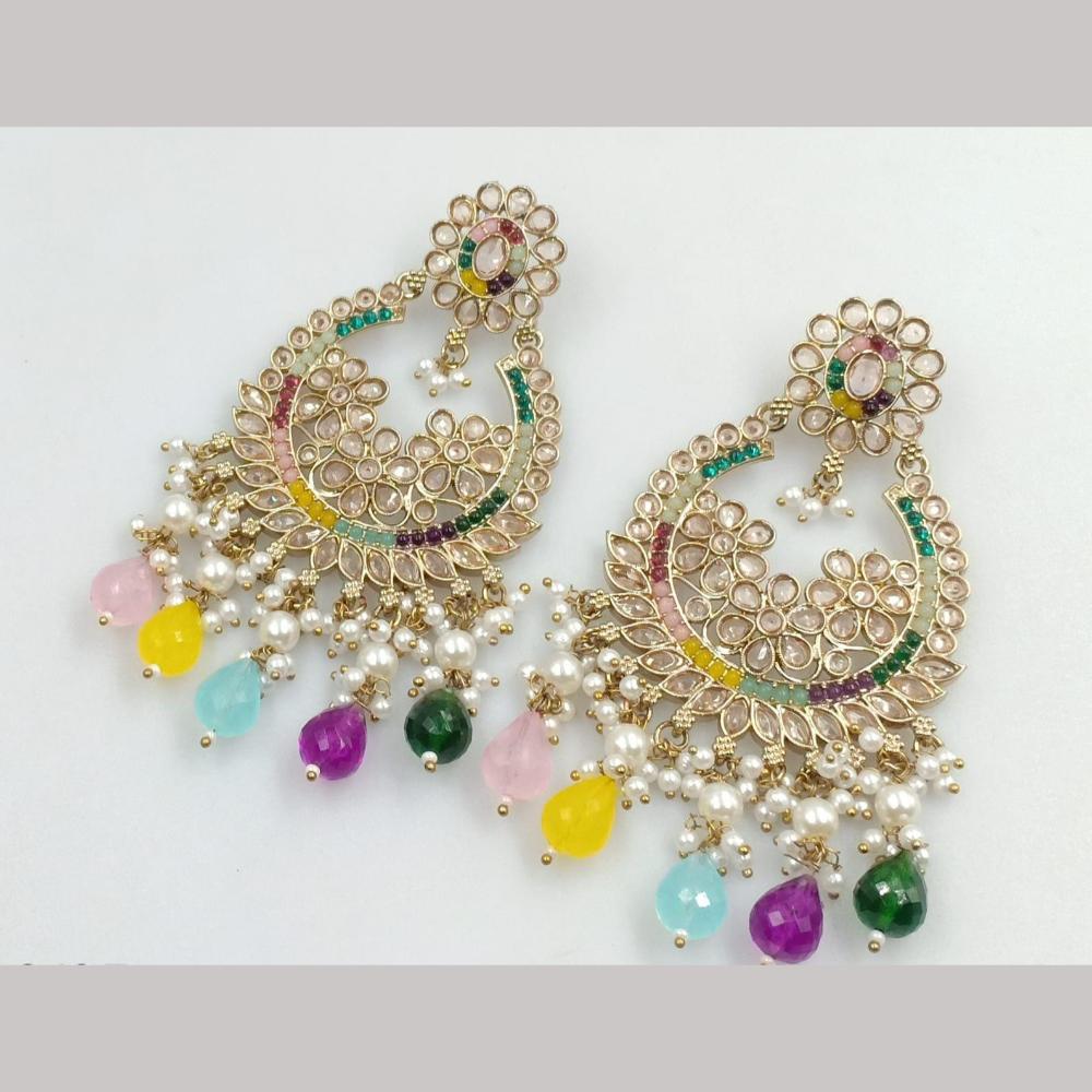 Manisha Jewellery Gold Plated Crystal Stone And Pearls Dangler Earrings