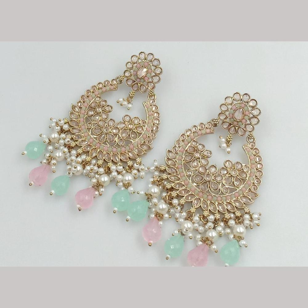 Manisha Jewellery Gold Plated Crystal Stone And Pearls Dangler Earrings
