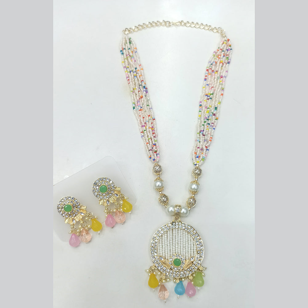 Manisha Jewellery Gold Plated Austrian Stone And Beads Necklace Set